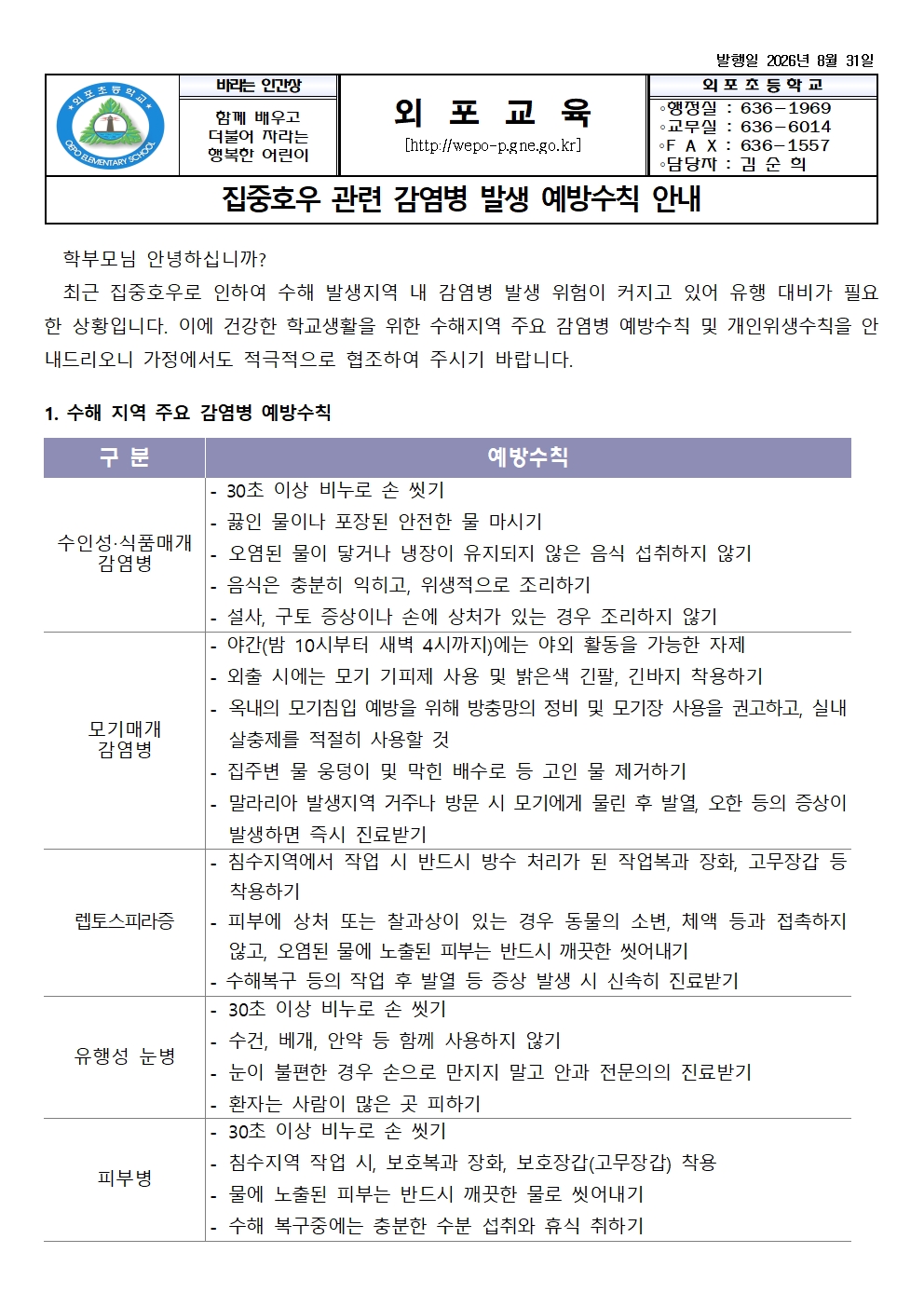 집중호우 관련 감염병 발생 예방수칙 안내001.jpg